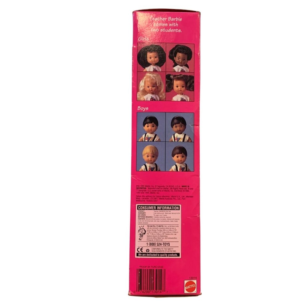 Teacher Barbie Doll & Kids Gift Set 1995 Mattel 13914 Rare 1st Ed. No Underwear - Picture 10 of 12